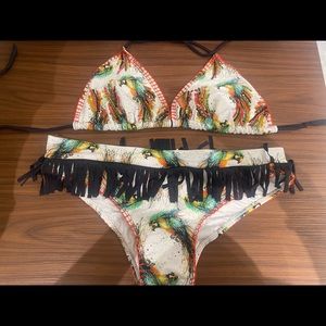 Parrot beaded bikini set Large